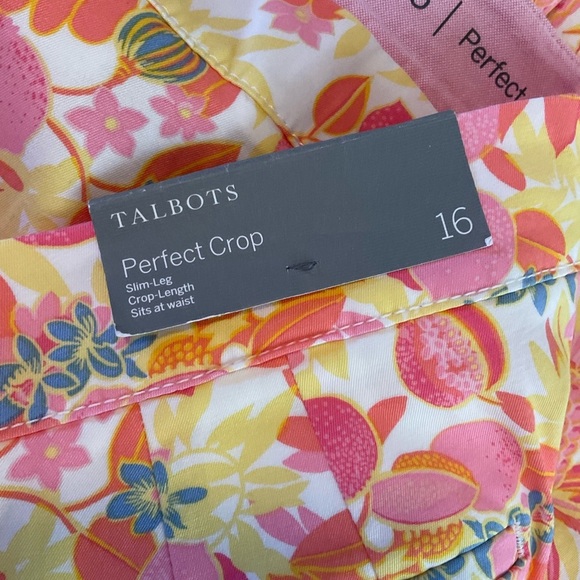 TALBOTS PERFECT CROP PANTS - CURVY FIT - FRUIT & FLOWERS SZ 16 - Picture 6 of 7